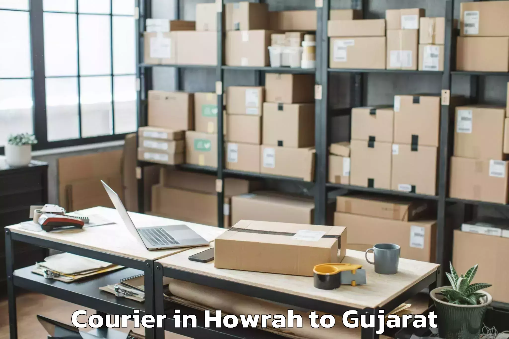 Book Howrah to Wankaner Courier Online